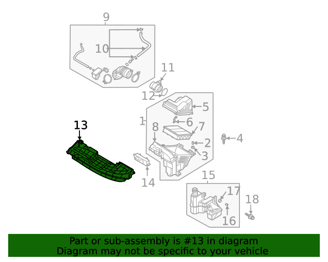 GENUINE Air Duct for 2021 2022 2023 Hyundai Elantra 2.0L 28210AA100