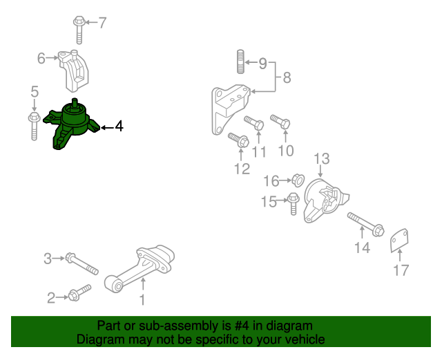 GENUINE Engine Mount RIGHT RH for 11-17 Azera Sonata Cadenza Optima 218103V200