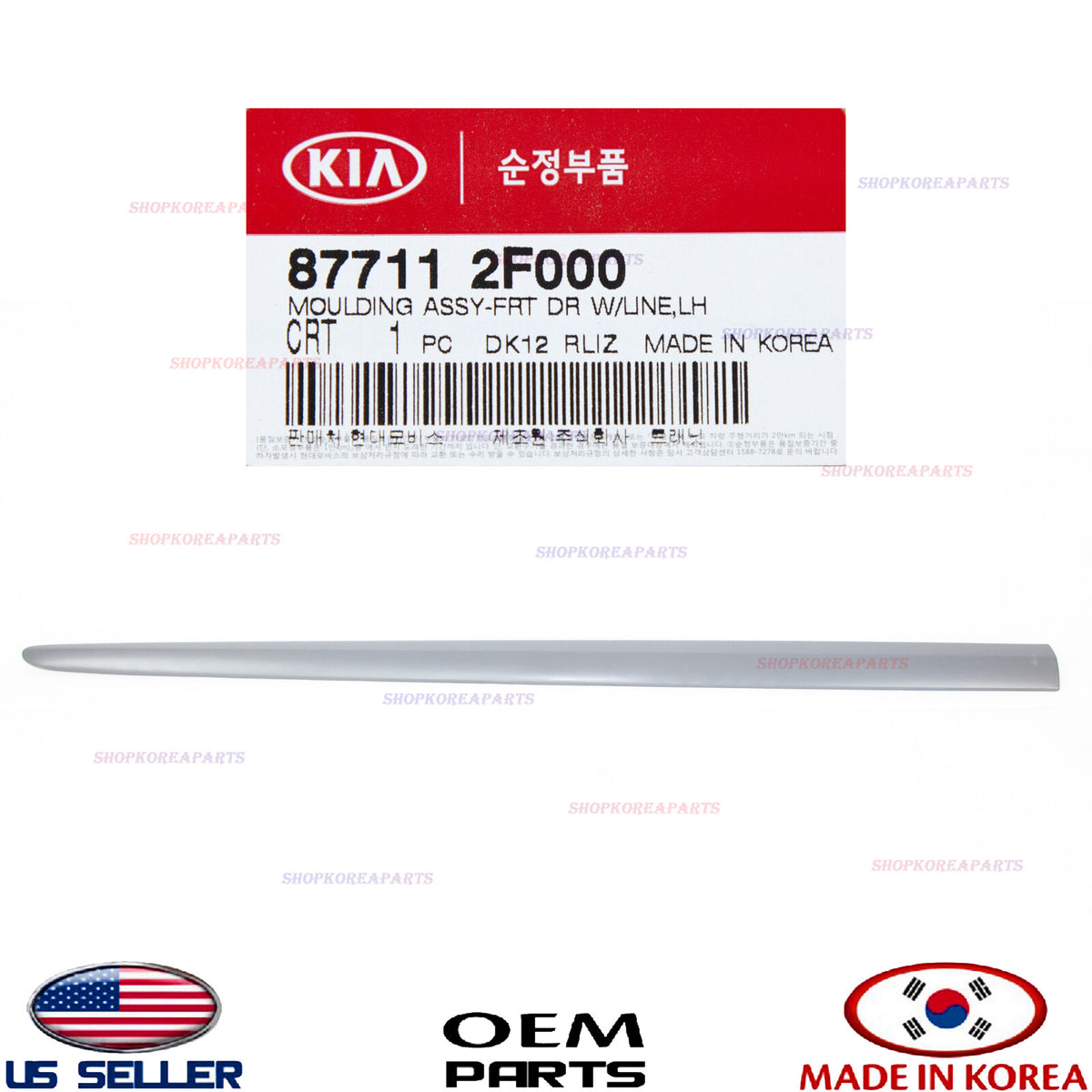 Genuine Front Door Body Side Molding Left Driver Side OEM Kia Spectra 2004-2009