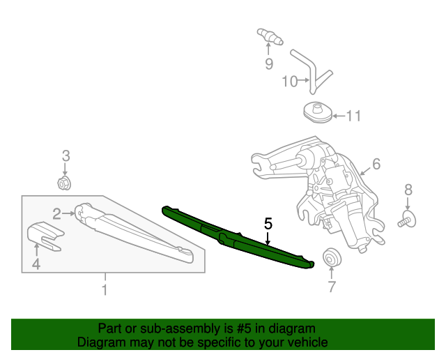 GENUINE Rear Wiper Blade for 2010-2019 Kia Rio Sorento Soul / EV 988501R000