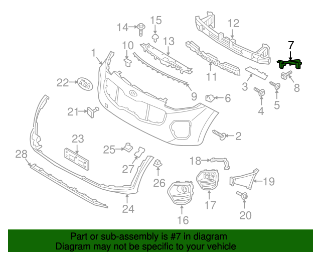 OEM Front Bumper Upper Bracket DRIVER for 2017-2022 Kia Sportage 86551D9000