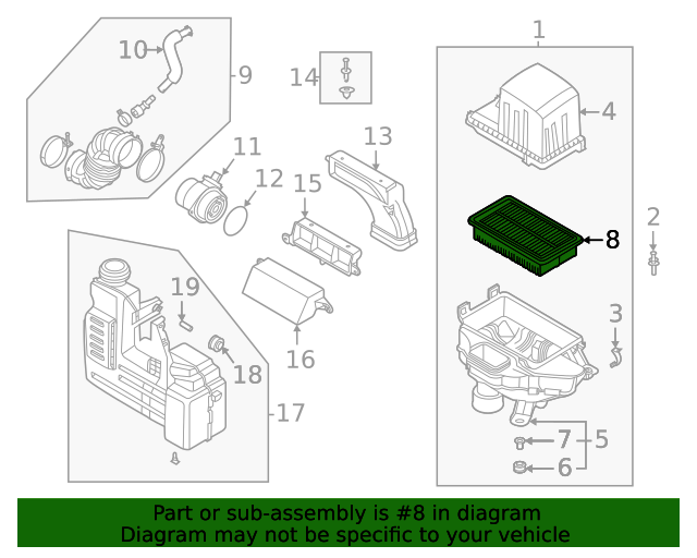 GENUINE Air Cleaner Filter for 2020-2023 Hyundai Venue 28113K2100