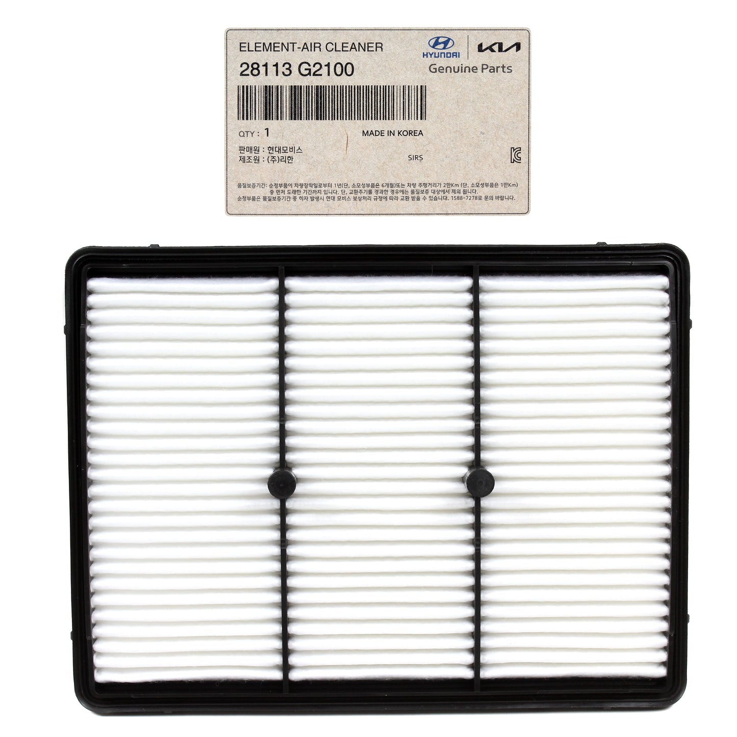 GENUINE Air Cleaner Filter for 2017-2021 Hyundai Ioniq Kia Niro 28113G2100