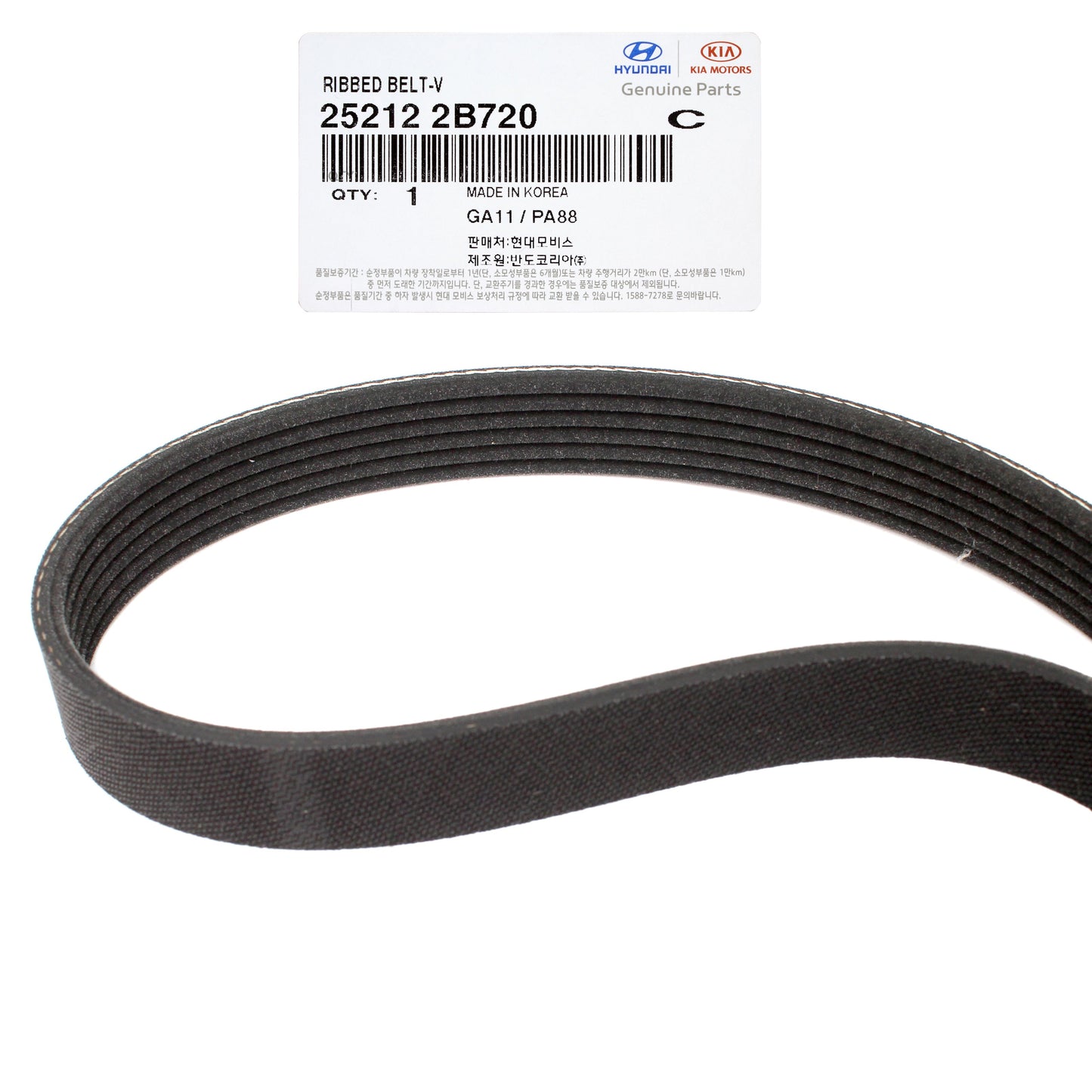 GENUINE Serpentine Belt for 13-20 Elantra Sonata Tucson Veloster 1.6L 252122B720