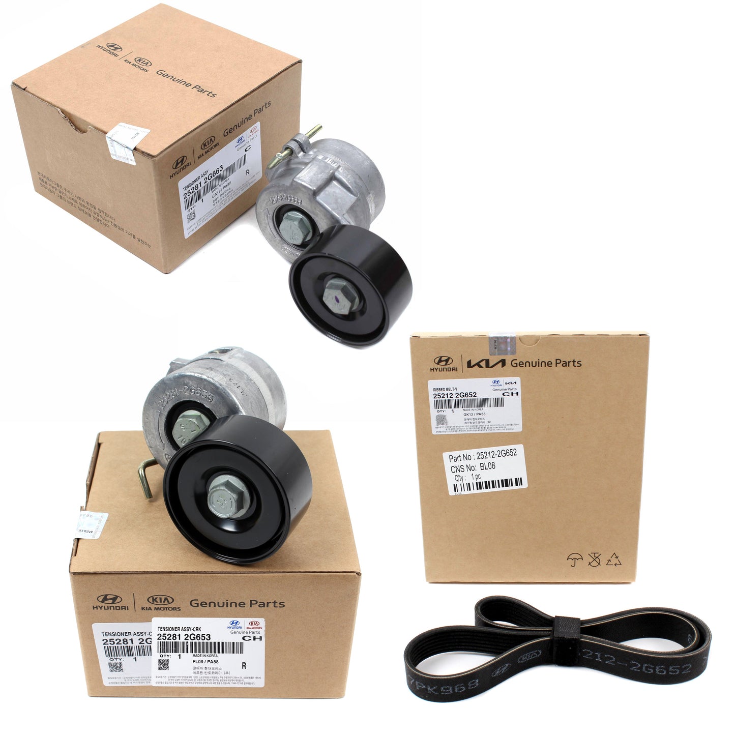 GENUINE Serpentine Belt & Tensioners for 2011-2016 Sonata Optima HYBRID