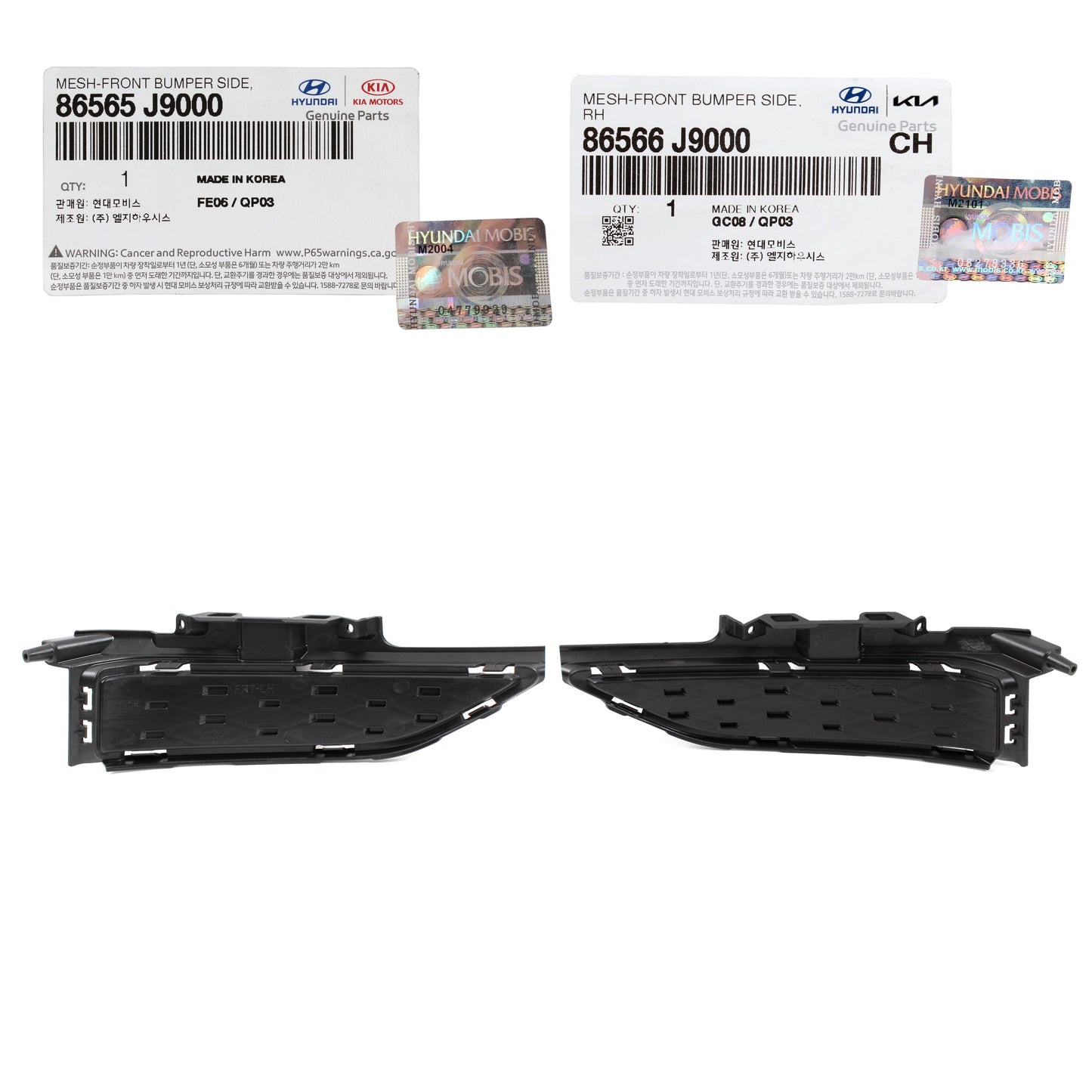 GENUINE Front Bumper Mesh Outer Grille RIGHT for 18-21 Hyundai Kona 86566J9000