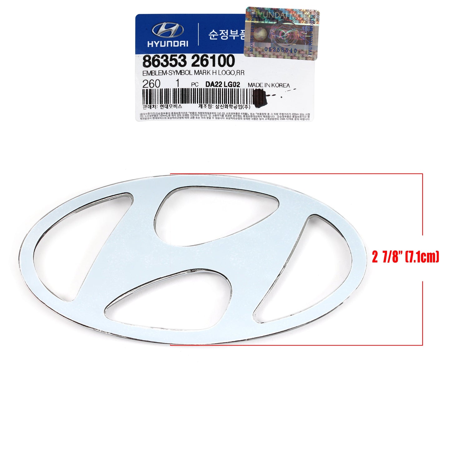 GENUINE Emblem Grille for 01-10 Hyundai Santa Fe Sonata Tucson 8635326100