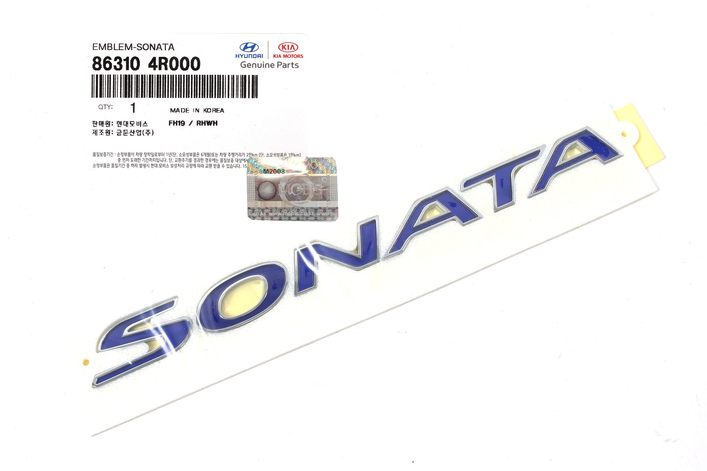 GENUINE REAR Trunk Lid Emblem BLUE for 11-15 Hyundai Sonata Hybrid 863104R000