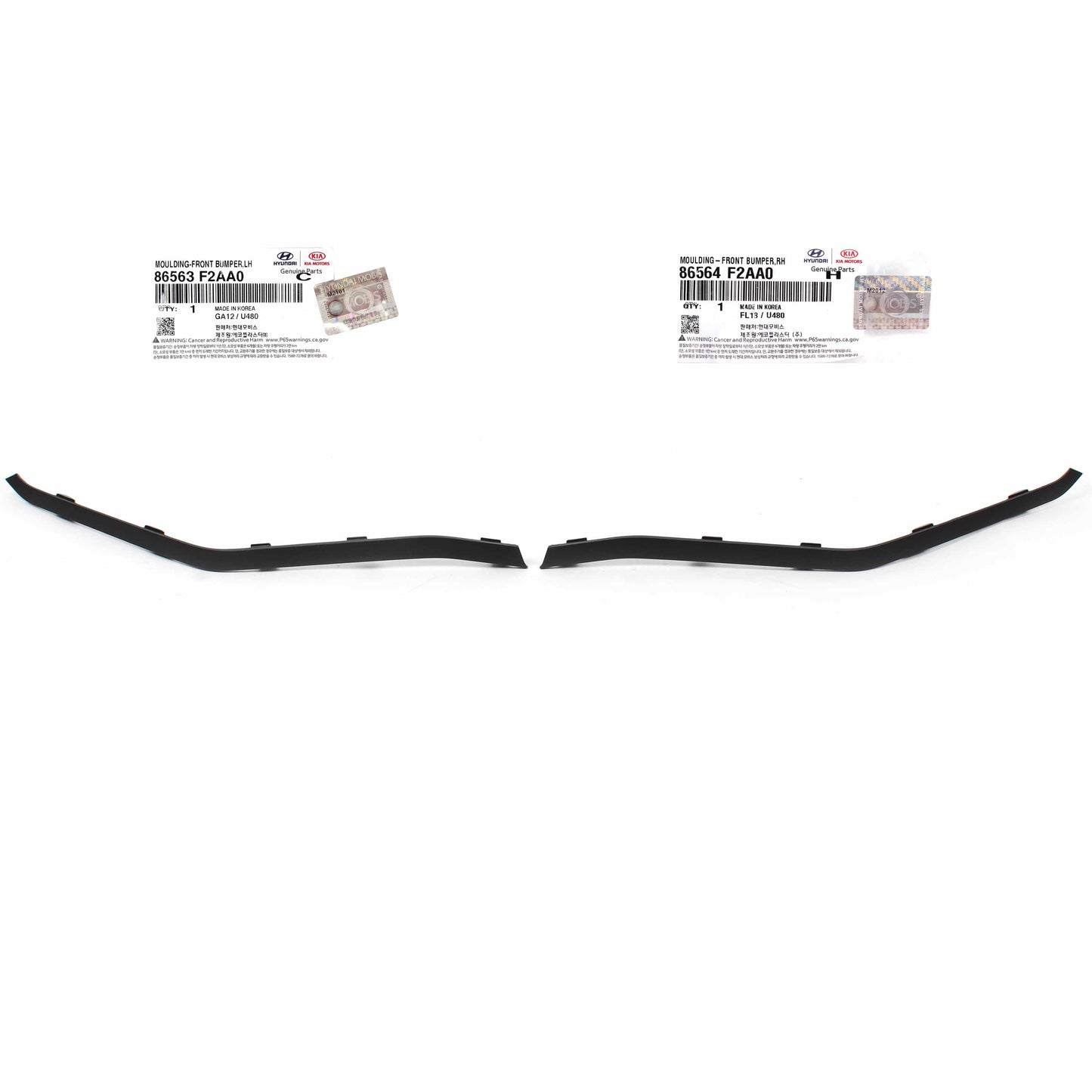 GENUINE Front Bumper Lower Molding RIGHT for 19-20 Hyundai Elantra 86564F2AA0