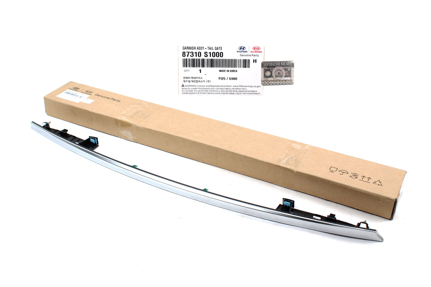 GENUINE Rear Tailgate Garnish Chrome for 2019 2020 Hyundai Santa Fe 87310S1000