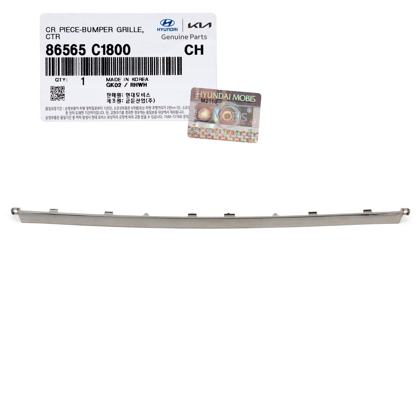 GENUINE Front Bumper Lower Center Molding for 18-19 Hyundai Sonata 86565C1800