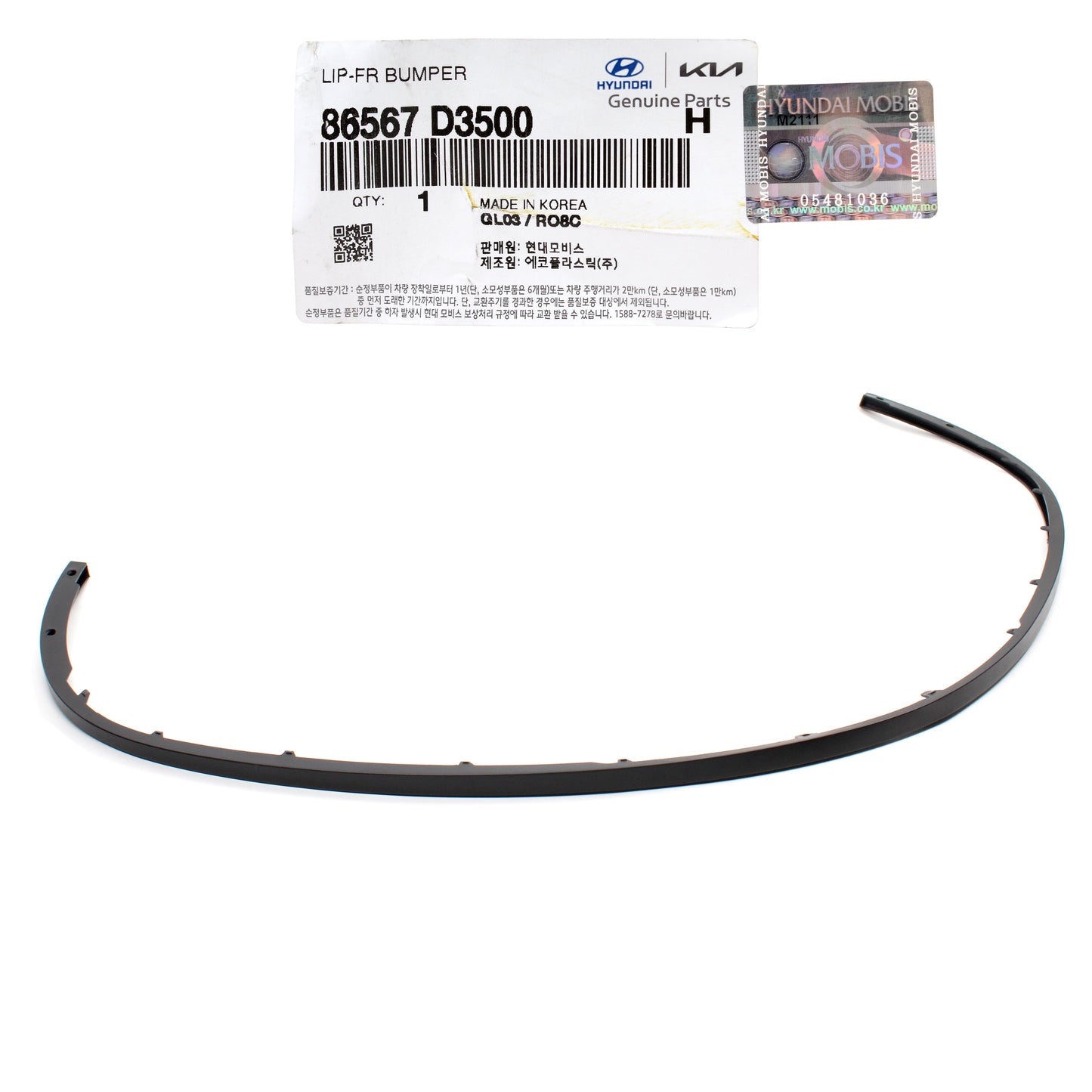 GENUINE Front Bumper Lower Lip Deflector for 19-21 Hyundai Tucson 86567D3500