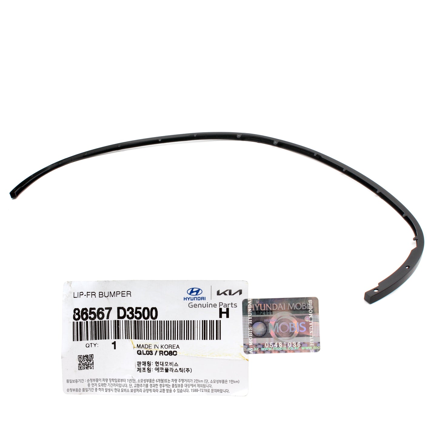 GENUINE Front Bumper Lower Lip Deflector for 19-21 Hyundai Tucson 86567D3500