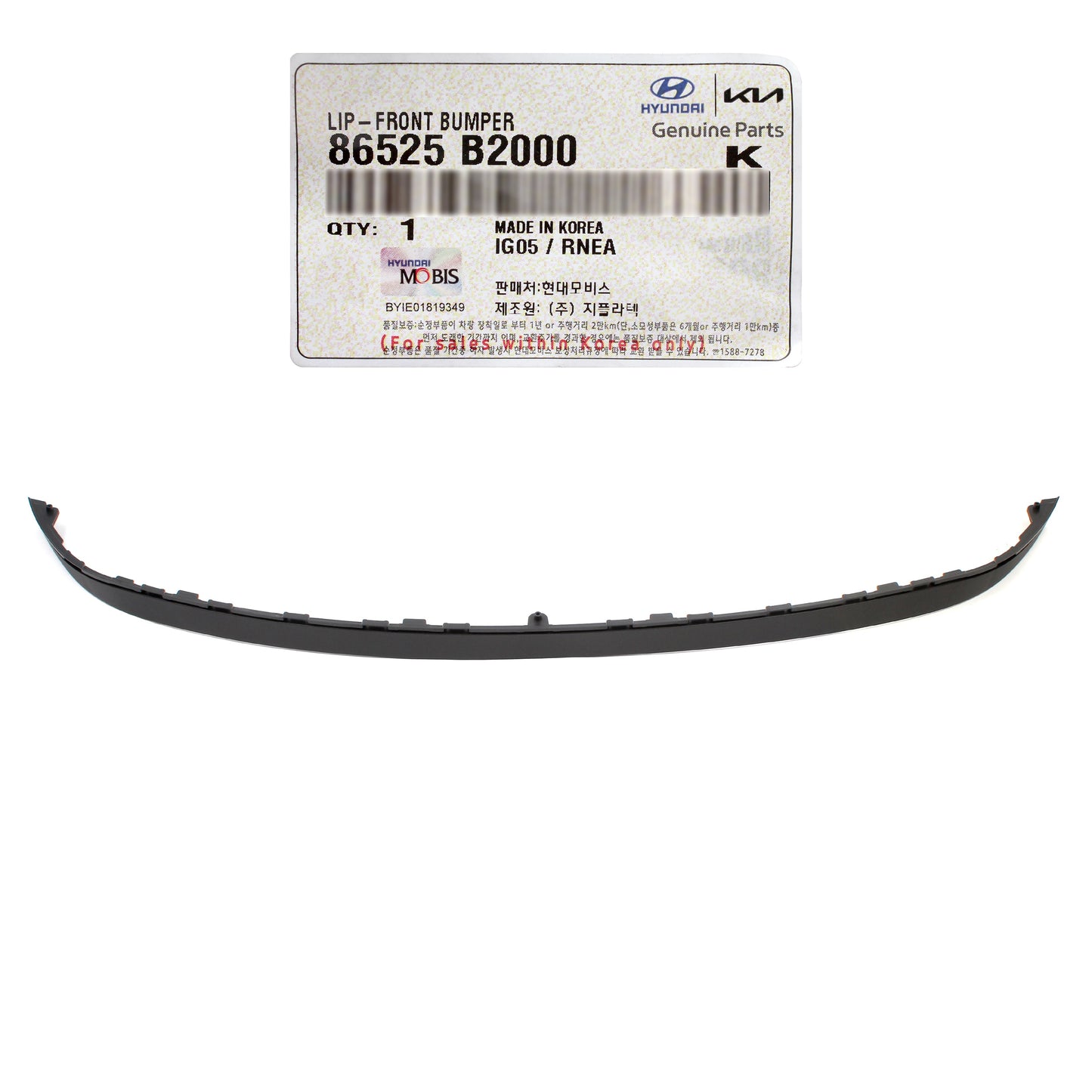 GENUINE Front Bumper Lower Lip Spoiler for 2014 2015 2016 Kia Soul 86525B2000