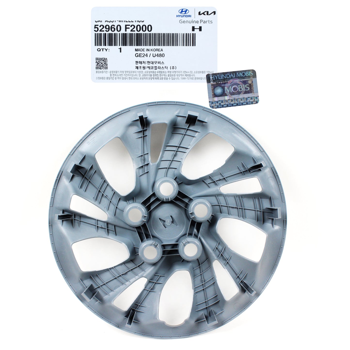 GENUINE Wheel Hub Cap Cover 15" for 2017-2020 Hyundai Elantra 52960F2000