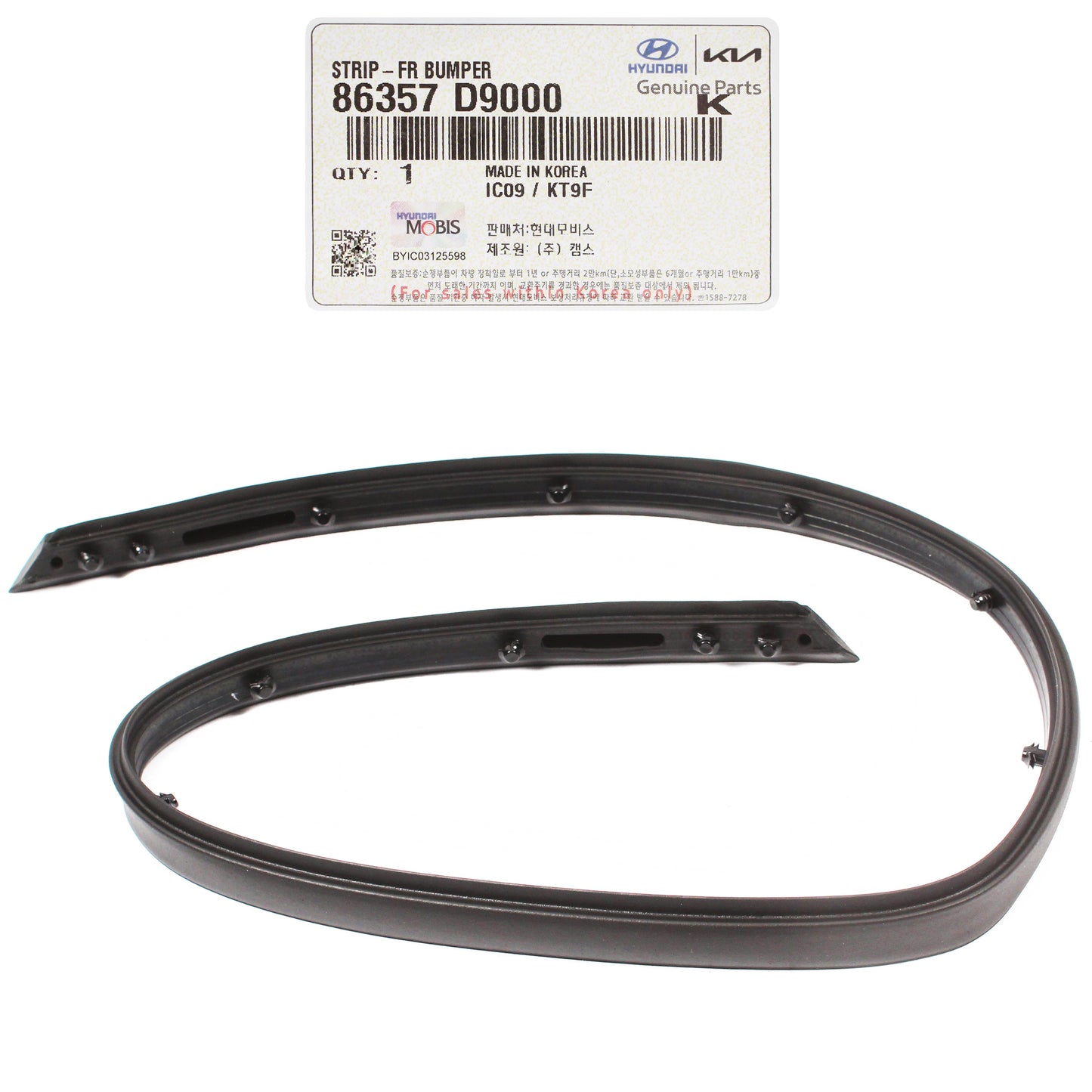 GENUINE Front Bumper Hood Rubber Seal Strip for 2017-2022 Kia Sportage 86357D9000