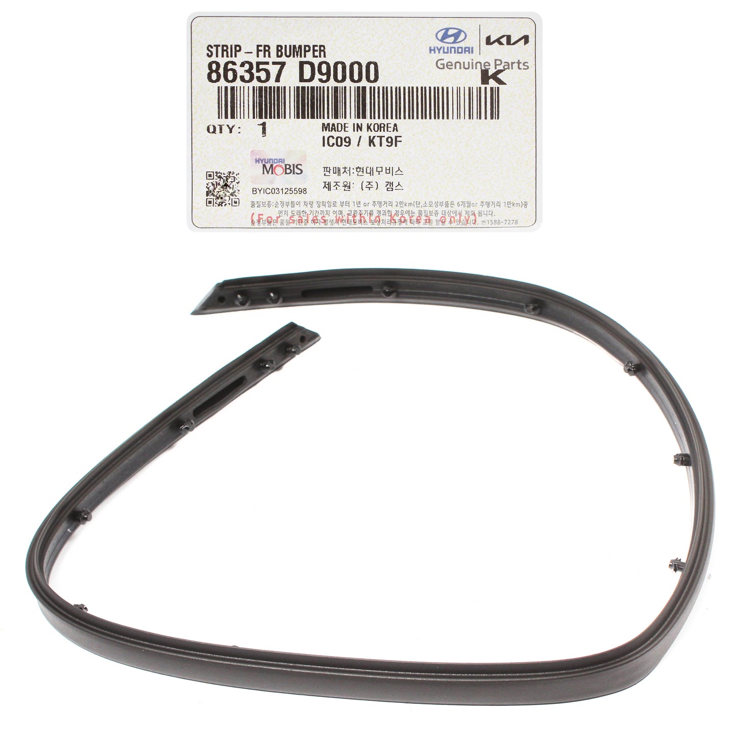 GENUINE Front Bumper Hood Rubber Seal Strip for 2017-2022 Kia Sportage 86357D9000