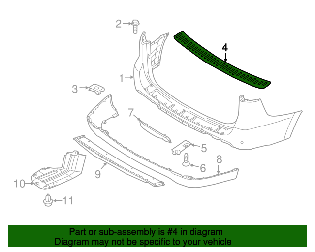 GENUINE Rear Bumper Step Plate Cover for 2015-2021 Kia Sedona 86636A9000