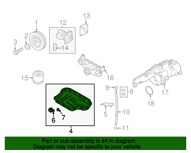GENUINE Engine Oil Pan for 2010-2014 Hyundai Genesis Coupe 2.0L 215102C000