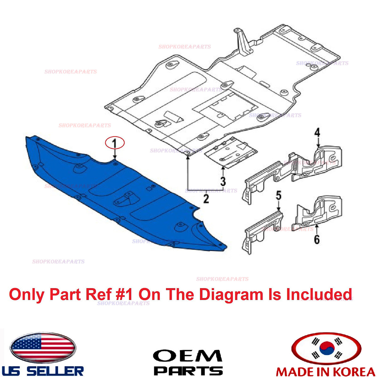 GENUINE Panel Under Cover Engine Front ⭐OEM⭐ GENESIS GV80 2021-2024 29110T6000