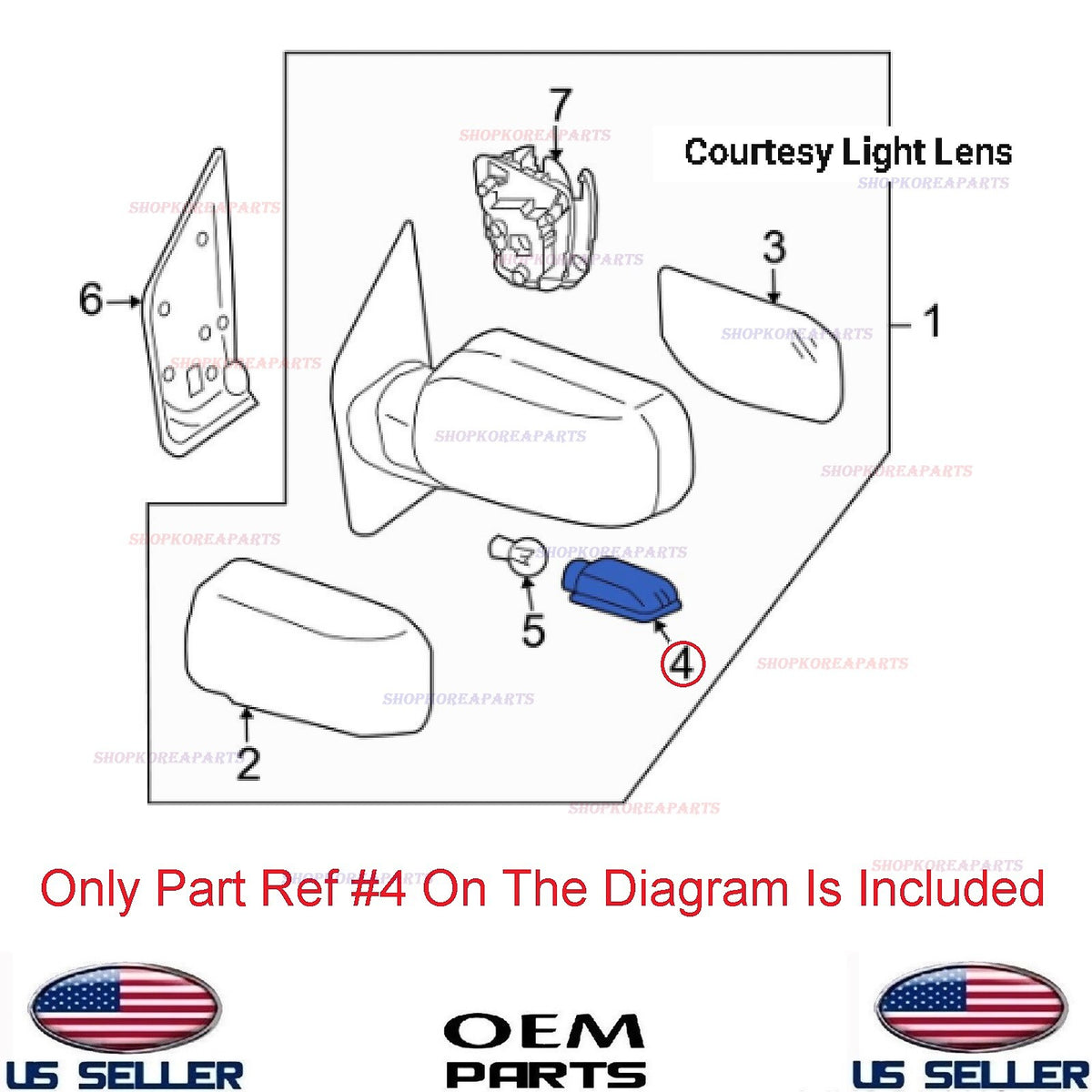 GENUINE Side Mirror Puddle Lamp ⭐OEM⭐ Titan Armada QX56 2004-2015 264427S600