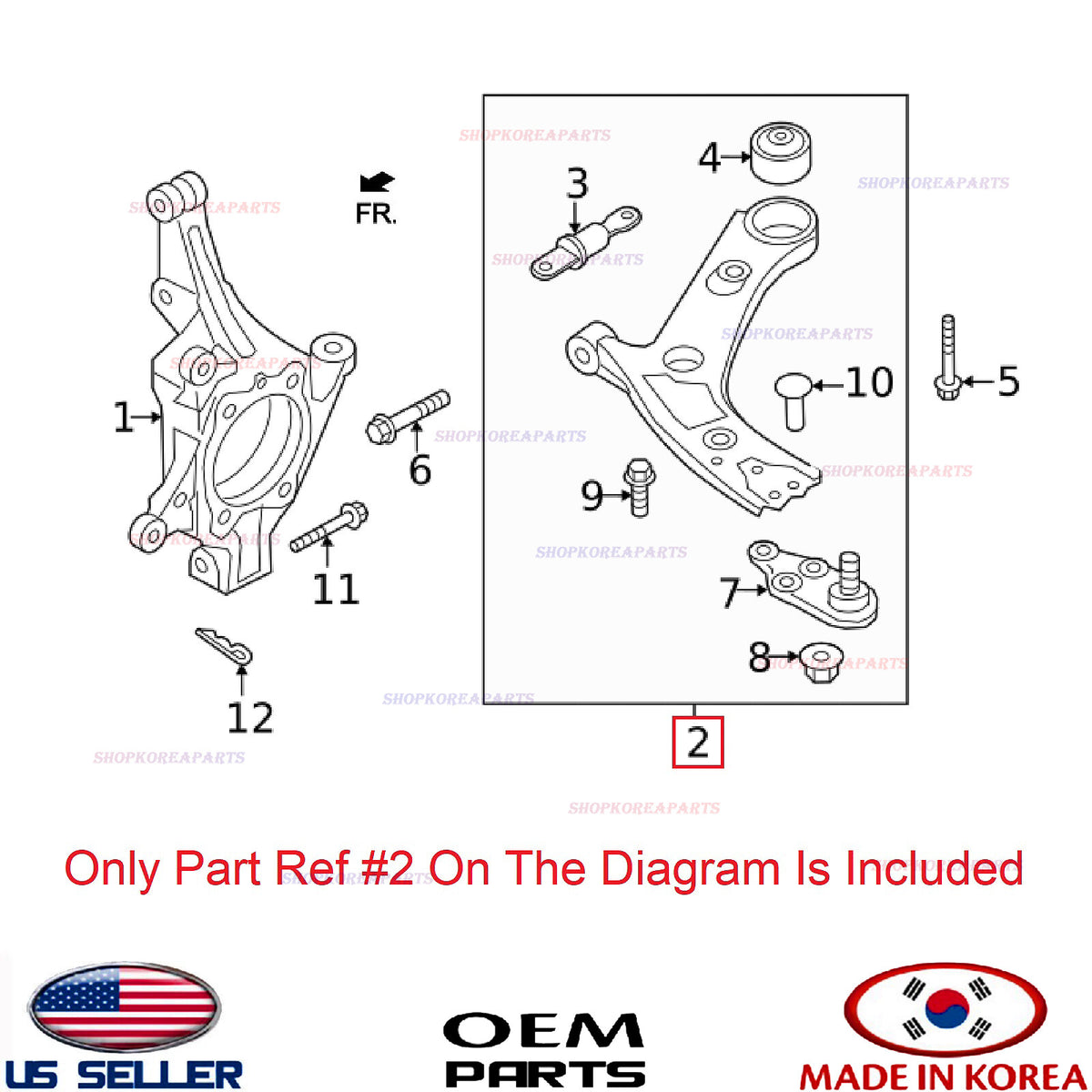 GENUINE Front Lower Control Arm RIGHT Passenger OEM 2021-2026 Santa Cruz Sorento
