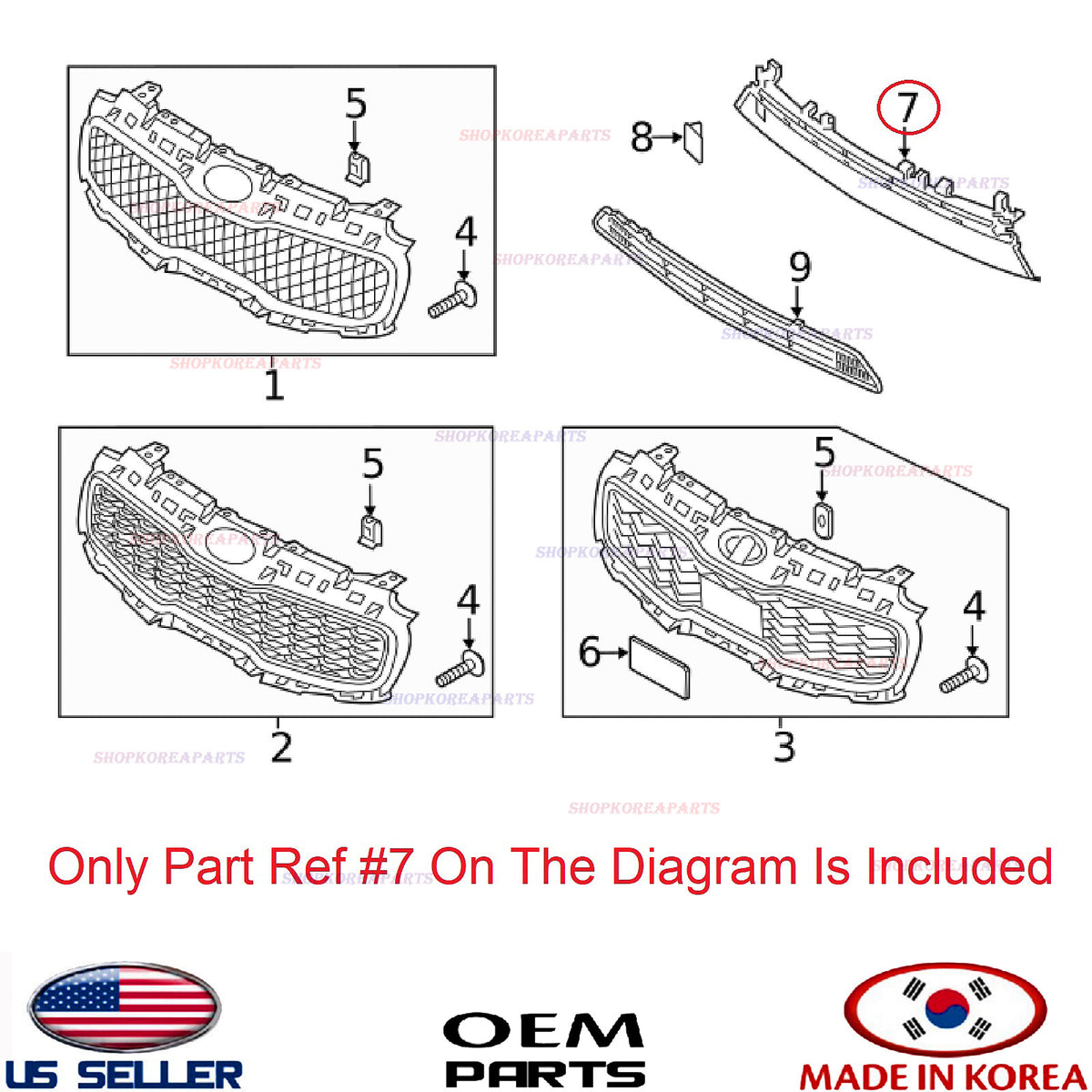 GENUINE Grille Front Bumper Center ⭐OEM⭐ Kia Sportage 2020-2022 86560D9510