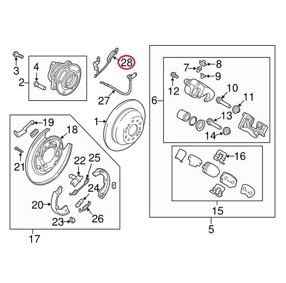 GENUINE ABS Wheel Speed Sensor REAR RIGHT Passenger Side OEM Santa Fe 4WD 13-18