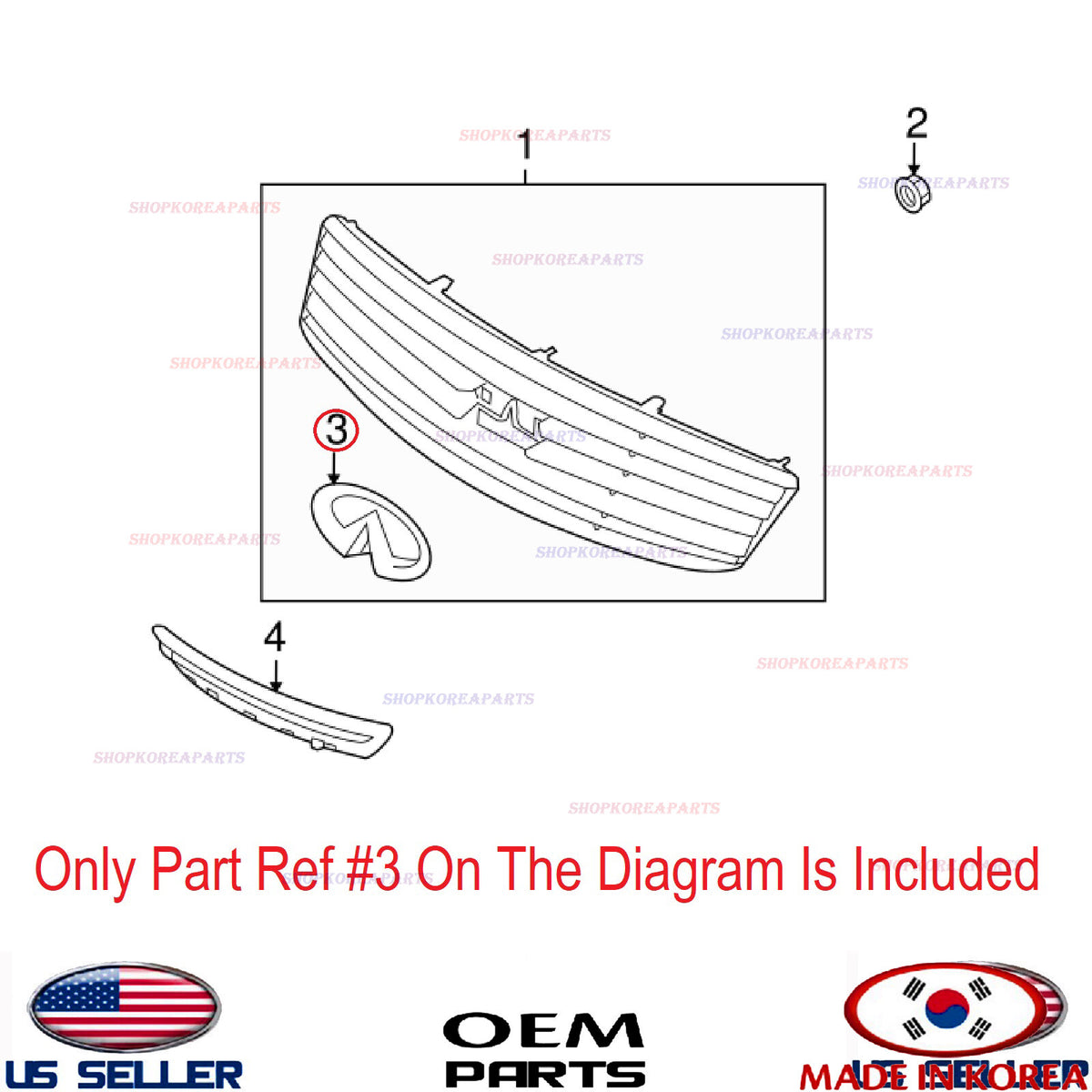 GENUINE Front Grille Emblem Logo ⭐OEM⭐ INFINITI G37 G25 sedan Q40 62890-1NF1A