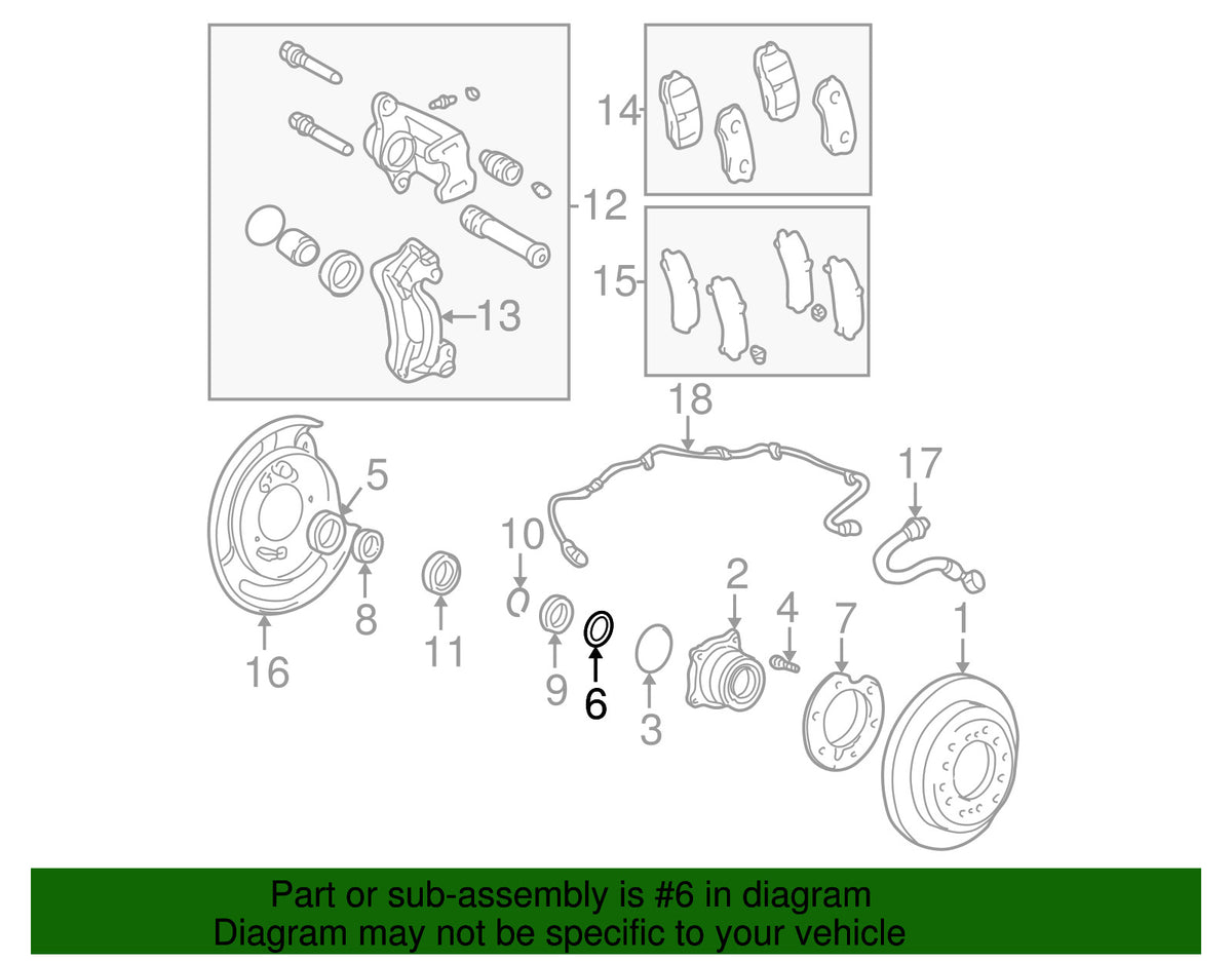GENUINE OEM Rear Axle Oil Seal Spacer 1998-2007 Toyota Lexus 90208-48002
