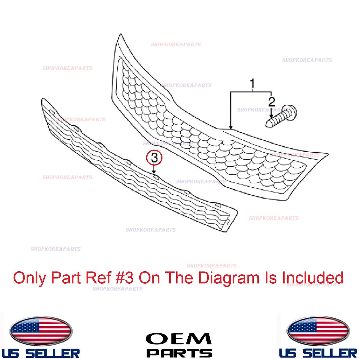 GENUINE Lower Bottom Front Bumper Grille BLACK ⭐OEM⭐KIA OPTIMA 2014-2015