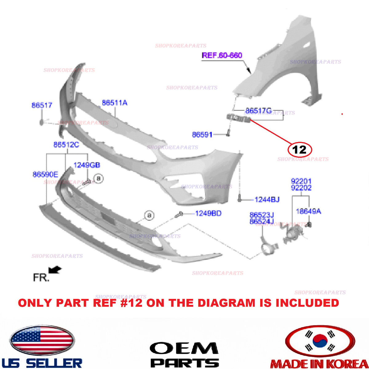 GENUINE Front Bumper Bracket Retainer RIGHT Pass Side ⭐OEM⭐ KIA FORTE 2019-2021