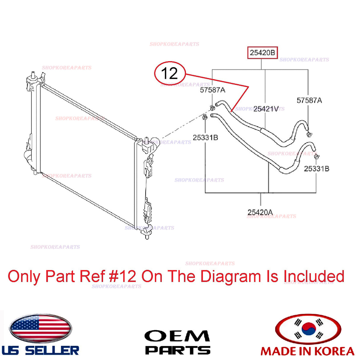 GENUINE Automatic Transaxle Oil Cooling Return Hose ⭐ ACCENT 2012-17 RIO 2012-17