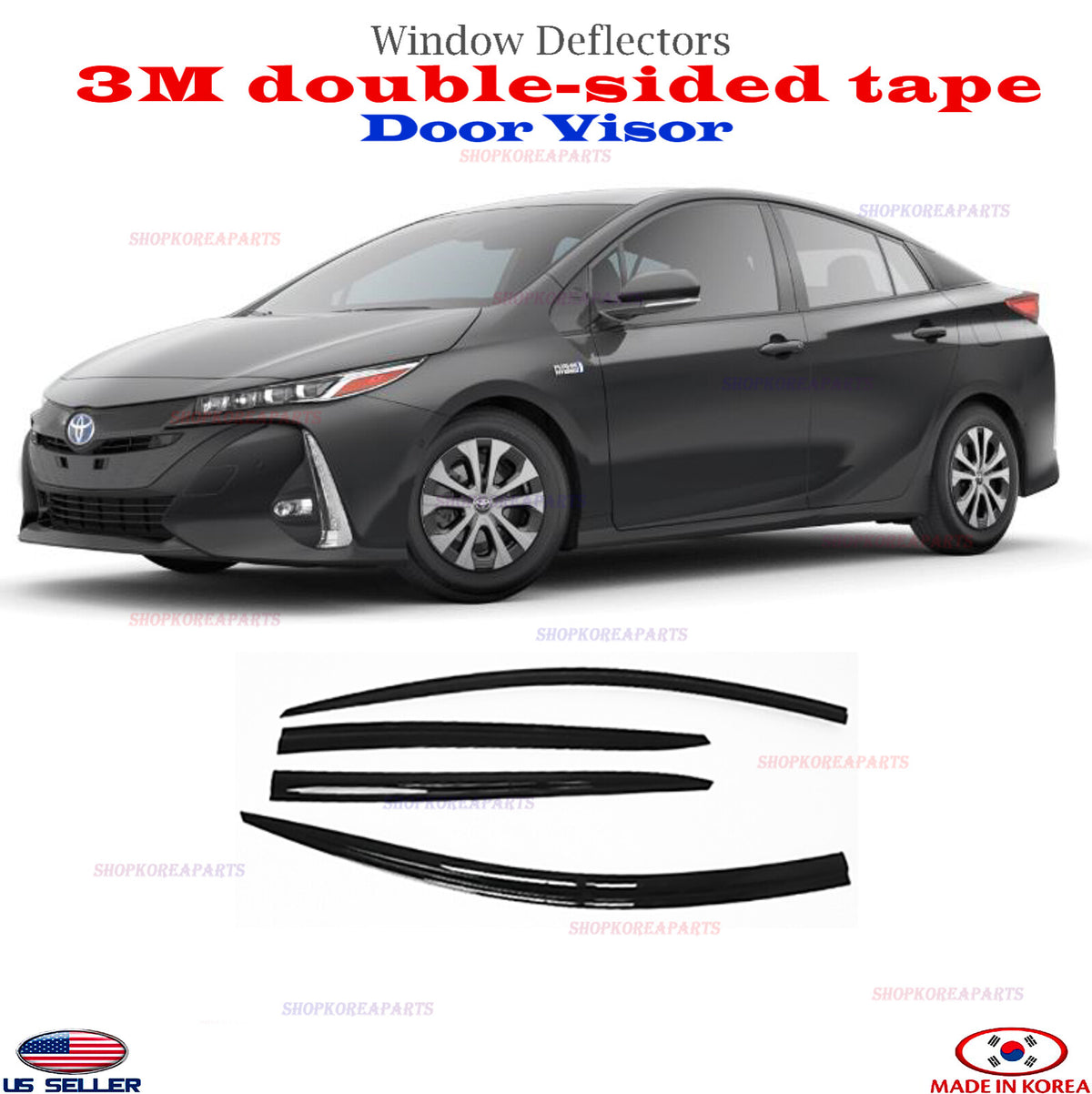 SMOKE DOOR VISOR WINDOW VENT DEFLECTOR fits Toyota Prius Prime 2017-2020