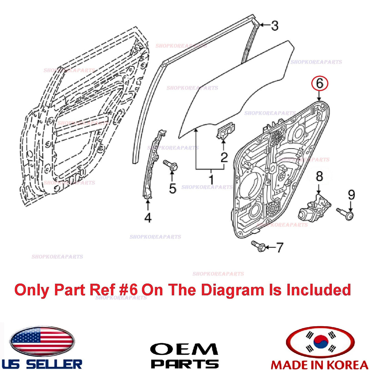 GENUINE Power Window Regulator Rear Door Left Driver Side ⭐OEM⭐ OPTIMA 2016-2020