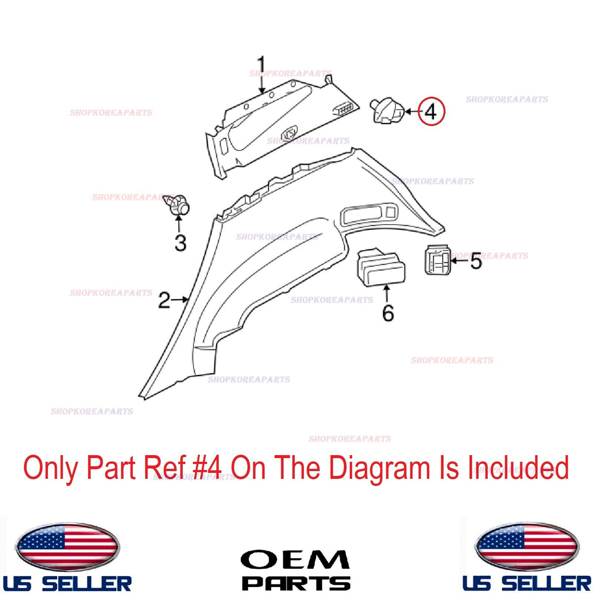 GENUINE Interior Lower Quarter Cargo Net Trim Tie Down Hook OEM Murano 2003-2014