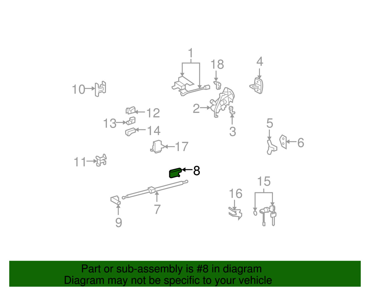 GENUINE OEM Door Lock Rod Bracket Driver Side Lower 2007-2014 Toyota FJ Cruiser