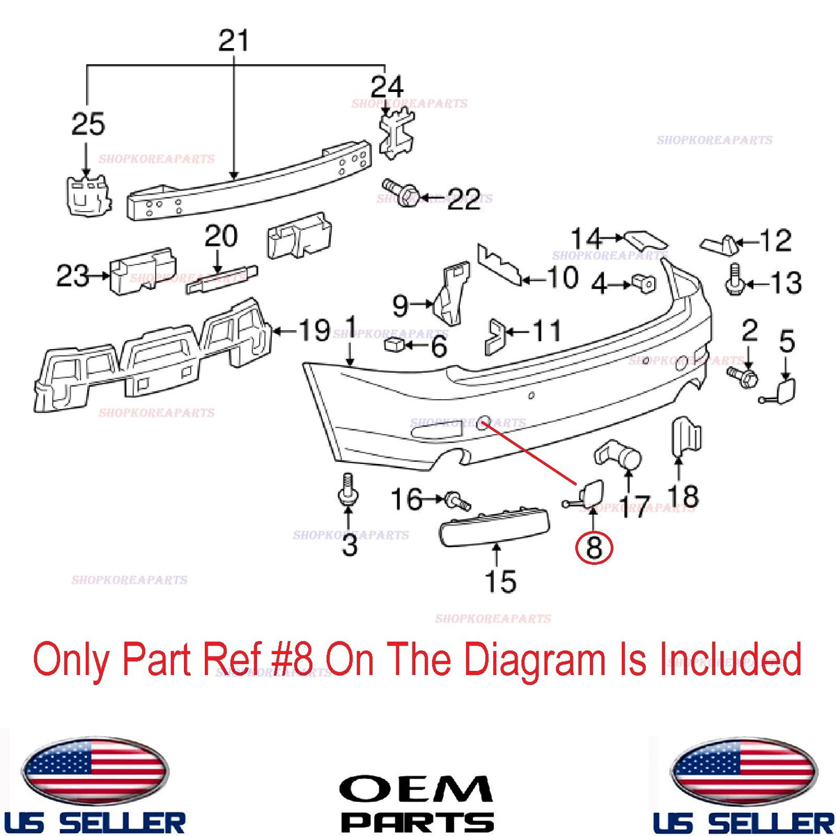 GENUINE OEM Rear Bumper Tow Hook Cover Left Driver Side 06–08 Lexus IS250 IS350