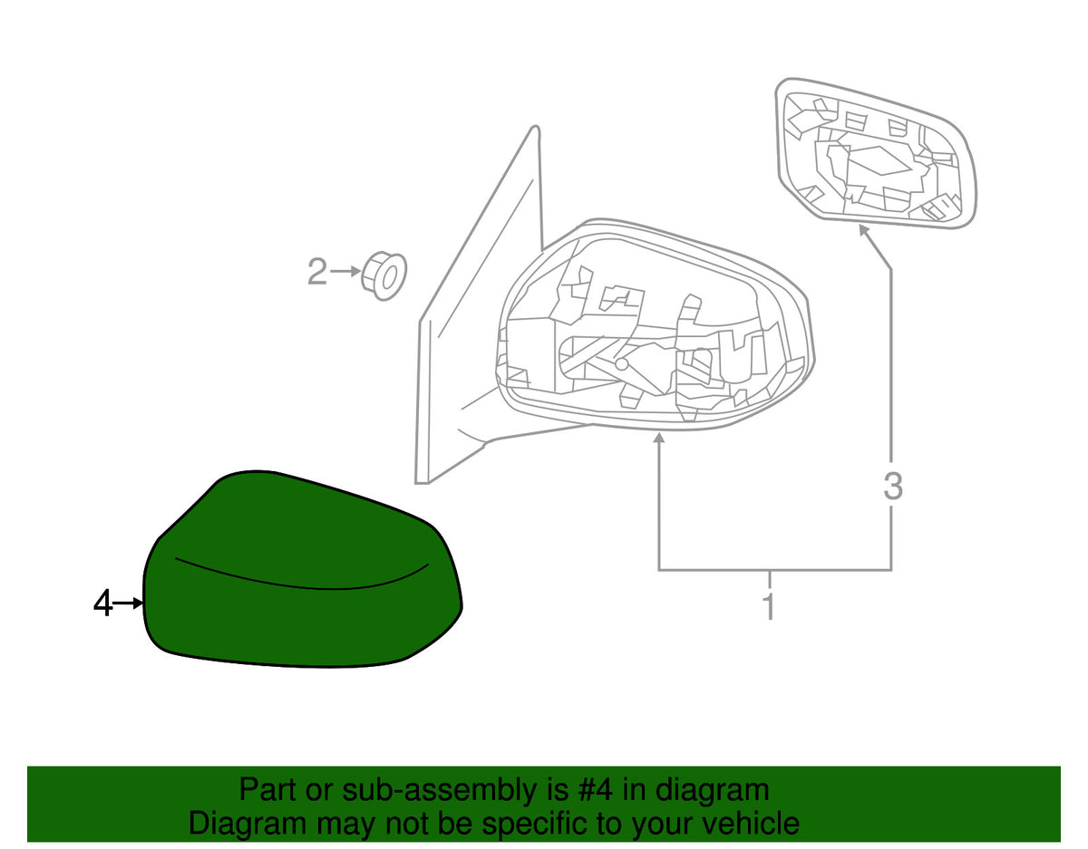 GENUINE OEM RIGHT Passenger Side Mirror Cover Blue 2014-2024 Mitsubishi Mirage