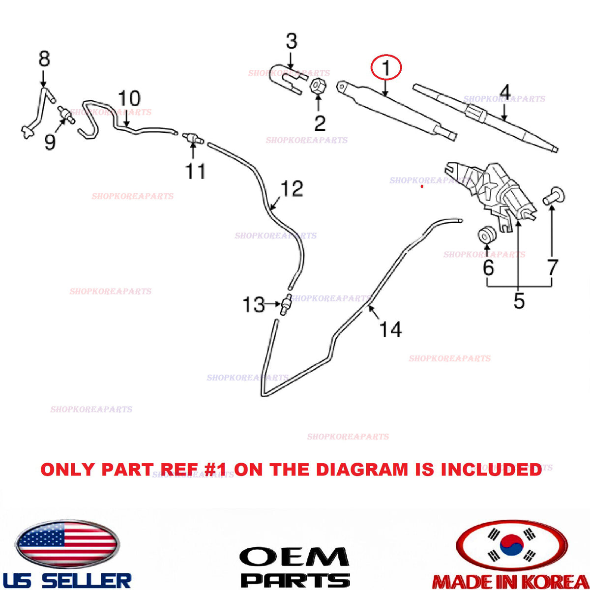 GENUINE Rear Window Wiper Arm ⭐OEM⭐ KIA SORENTO 2016-2020 KIA SPORTAGE 2014-2016