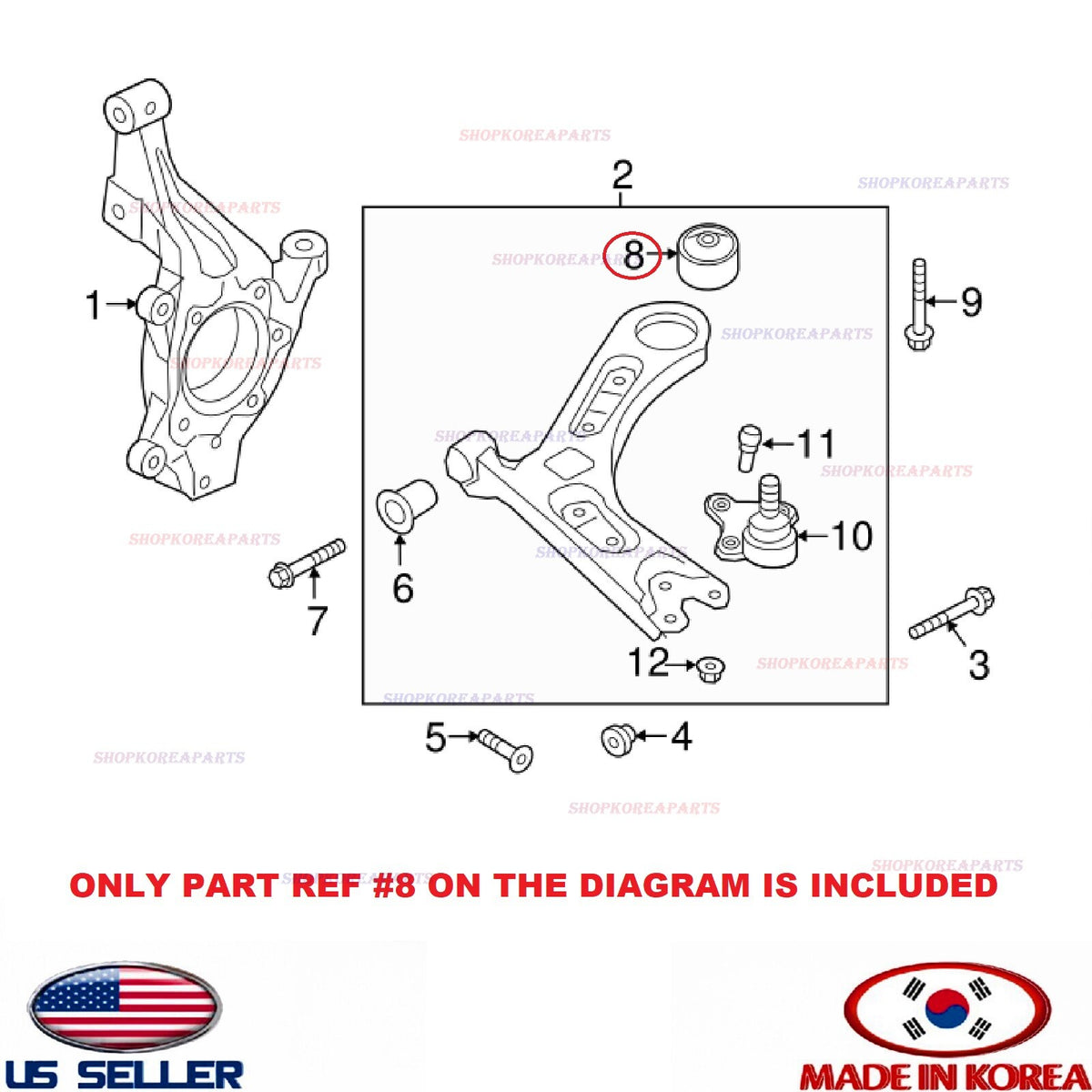 Front Control Arm REAR Bushing for HYUNDAI SONATA 2015-2017 KIA OPTIMA 2016-2020