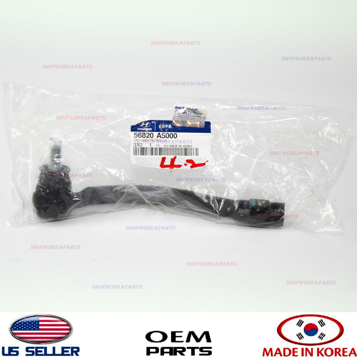 OUTER TIE ROD STEERING GEAR LEFT GENUINE! ELANTRA VELOSTER 2011-2016 56820A5000