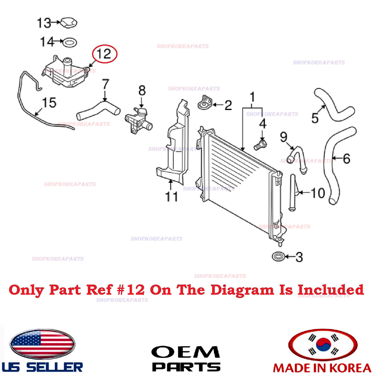 GENUINE Engine Coolant Reservoir Tank without Cap ⭐OEM⭐ KIA SOUL 2.0L 2010-2011