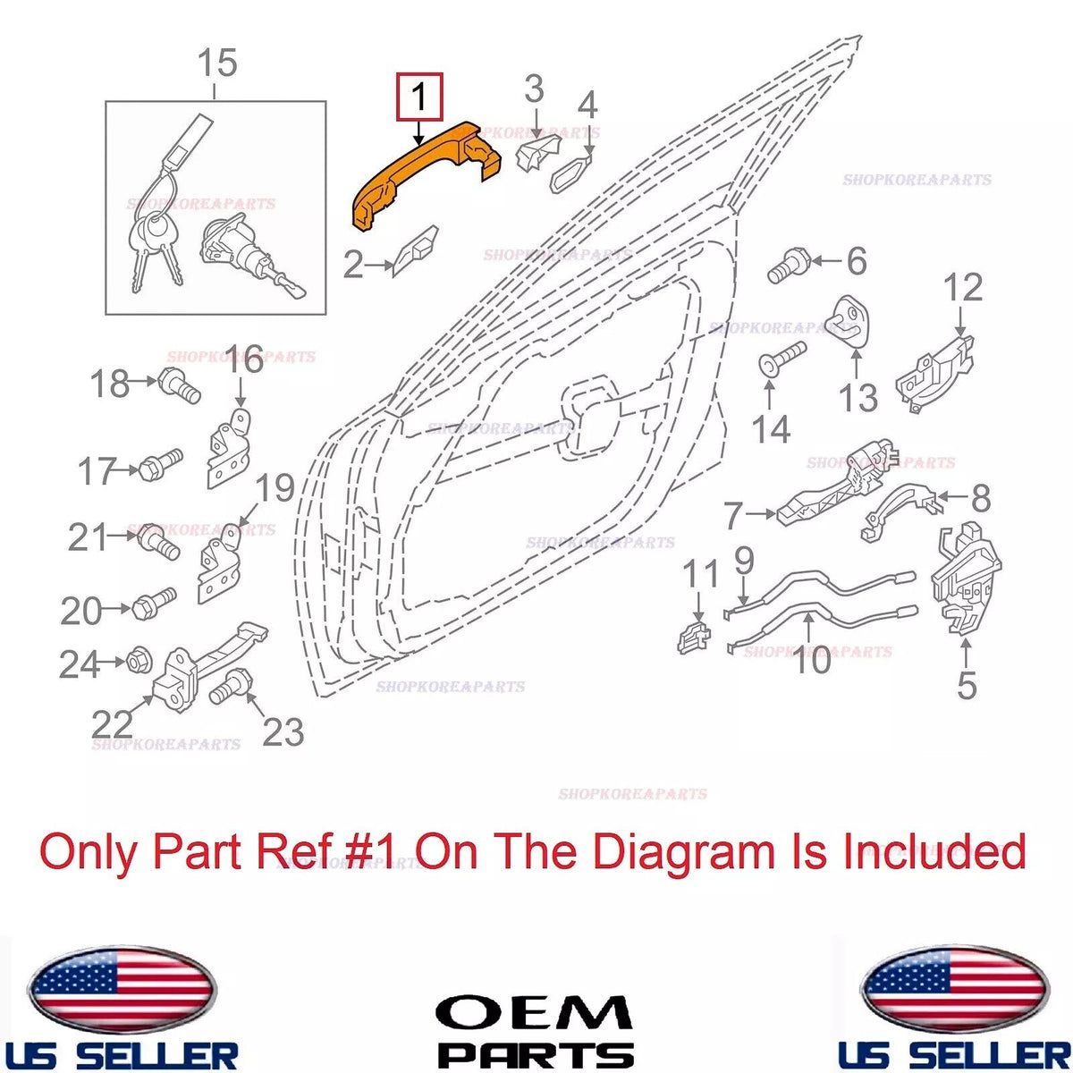 FITS: 16 - 20 KIA OPTIMA OUTSIDE DOOR HANDLE LEFT DRIVER SIDE OEM NEW