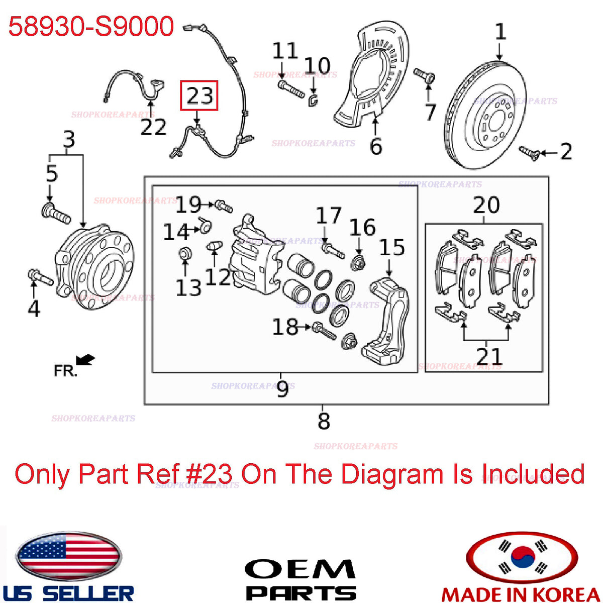 GENUINE ABS Wheel Speed Sensor Front LEFT ⭐OEM⭐ Palisade 20-25 Telluride 20-25
