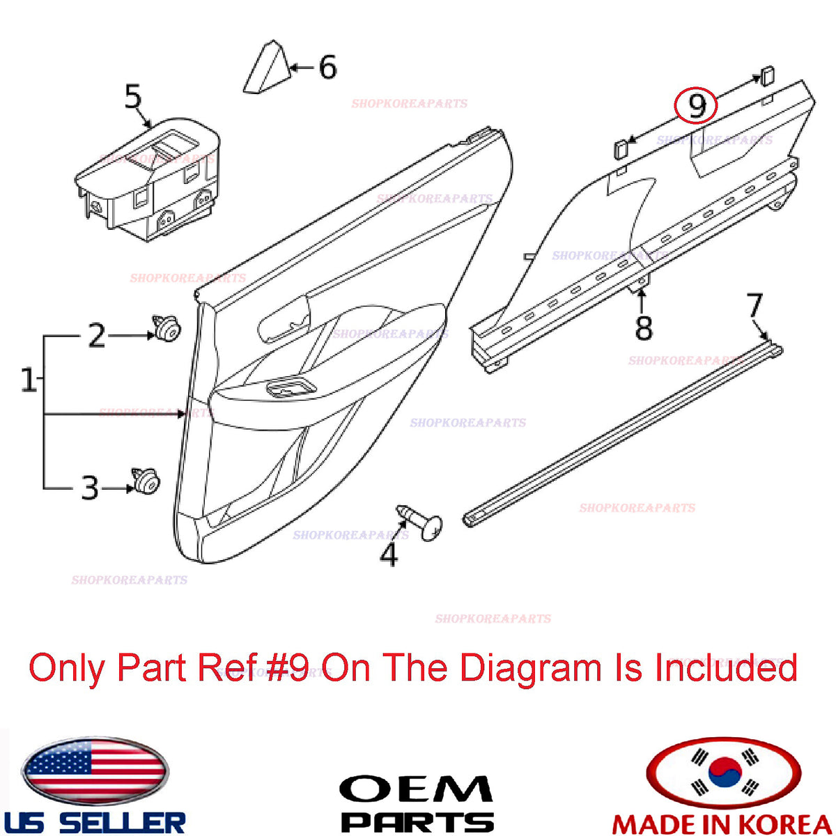 GENUINE OEM Rear Window Shade Hook Curtain Retainer Sonata Hybrid Telluride