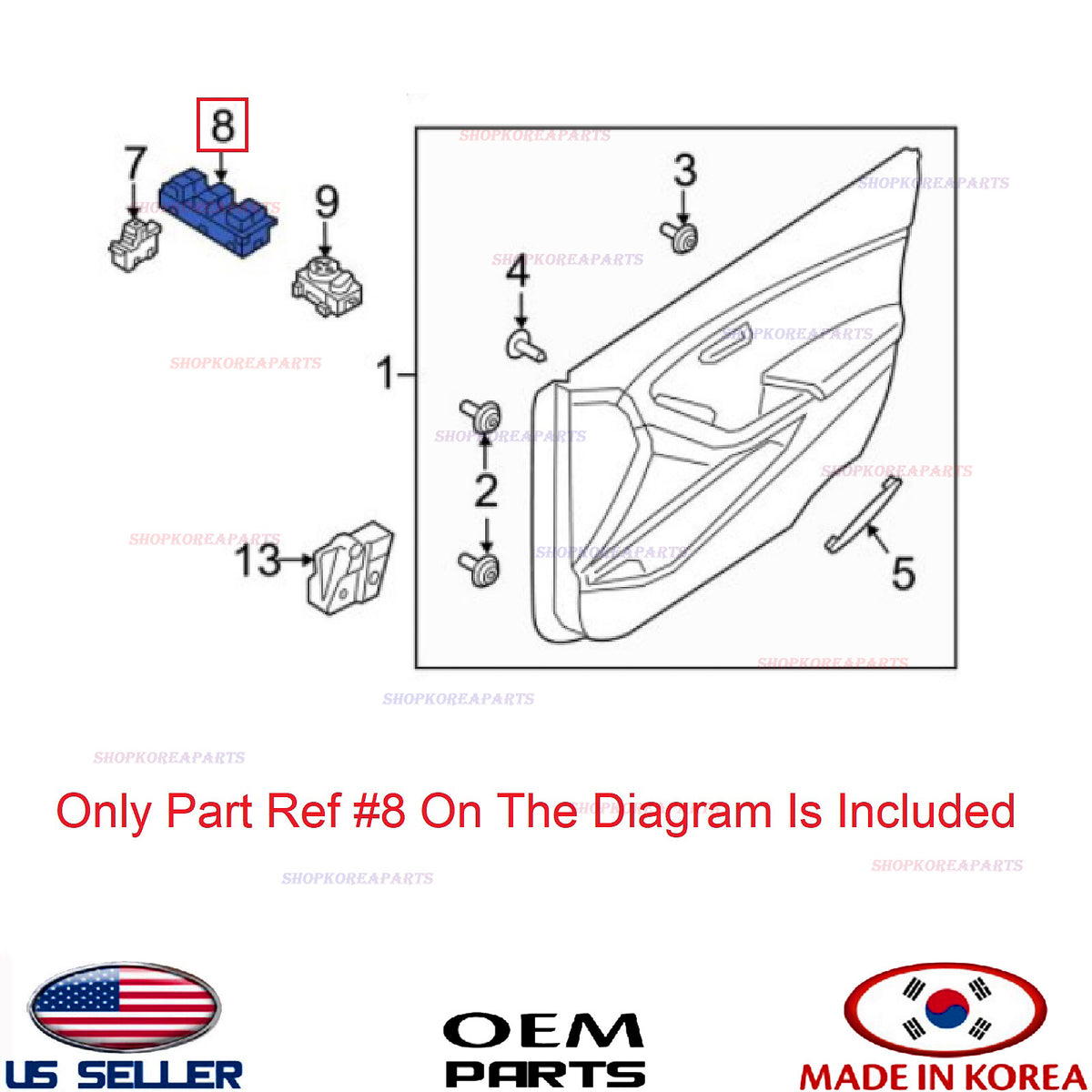 GENUINE Front Left Door Window Main Switch ⭐OEM⭐ Elantra GT 2013-2017