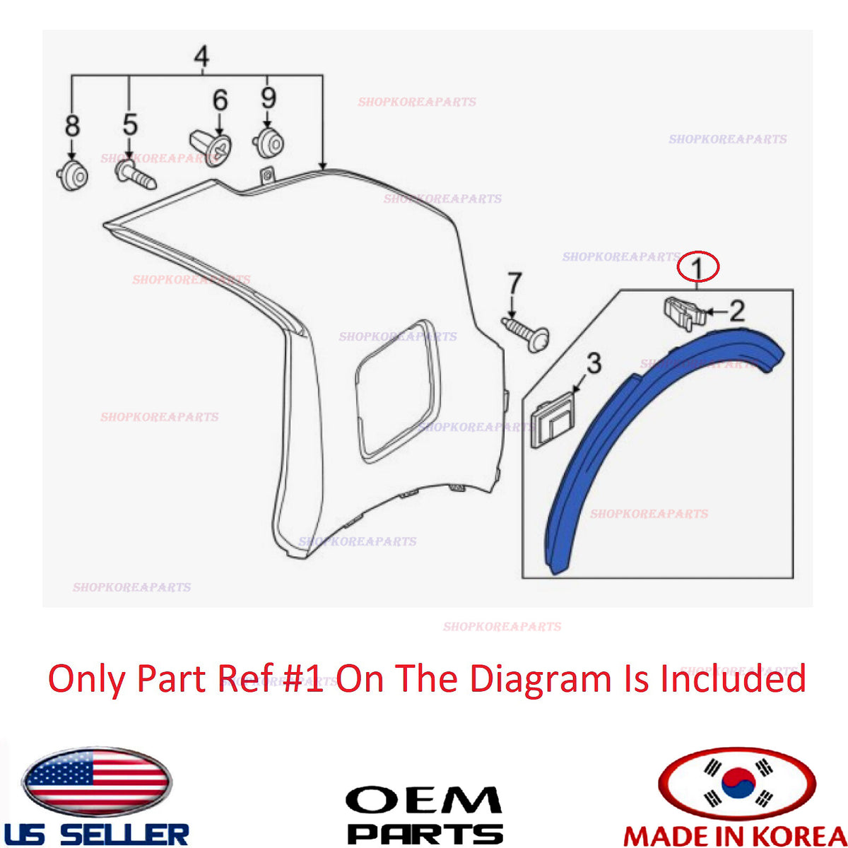 GENUINE Rear Quarter Panel Wheel Molding RIGHT Passeng ⭐OEM⭐ Kia Niro 2023-2025