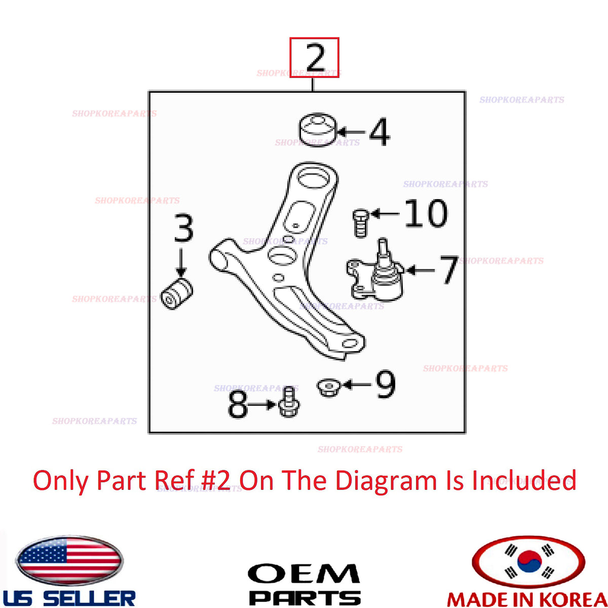 GENUINE OEM Front Lower Control Arm RIGHT Passenger Side19-22 Hyundai Veloster N