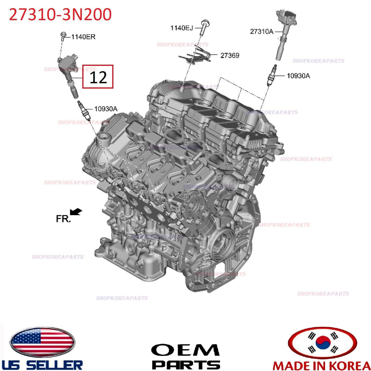 GENUINE Engine Ignition Coil Front ⭐OEM⭐ Kia Carnival 3.5L 2022-2026 27310-3N200